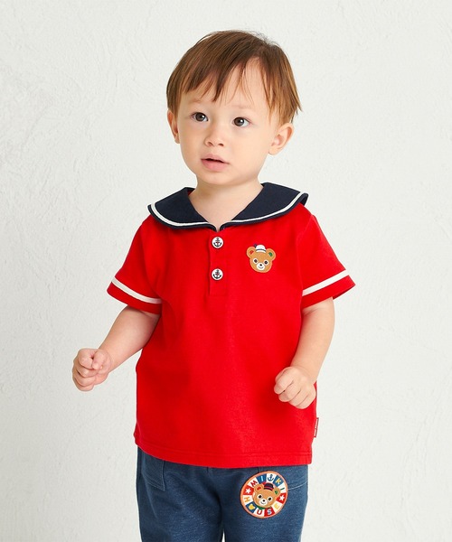 新品タグ付き✨ミキハウス　セーラー風　半袖Tシャツ　マリン　プッチー　110cm プッチーマリンセーラーカラー半袖Tシャツ（Tシャツ/カットソー