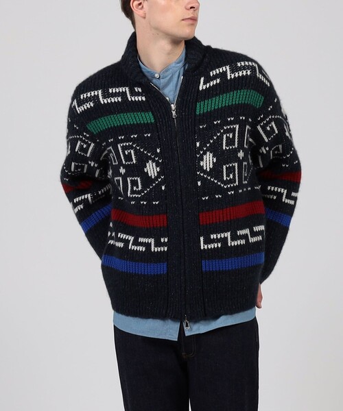 TOMORROWLAND （トゥモローランド）の「【別注】PENDLETON カシミヤ ショールカラー カウチンニット（ニット/セーター・メンズ・ブラウン系その他/ネイビー・M/S）」の3枚目の写真