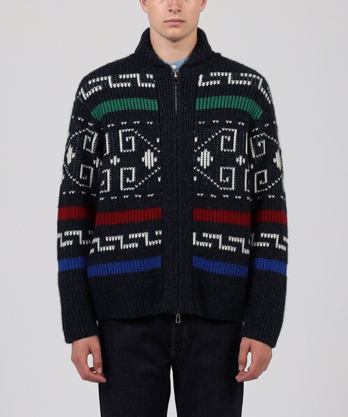 TOMORROWLAND （トゥモローランド）の「【別注】PENDLETON カシミヤ ショールカラー カウチンニット（ニット/セーター・メンズ・ブラウン系その他/ネイビー・M/S）」の4枚目の写真