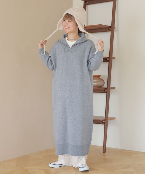 studio CLIP(スタディオクリップ)の「耳当て付きニットワッチ(ニットキャップ/ビーニー・レディース・アイボリー/ブラウン・FREE)」の8枚目の写真