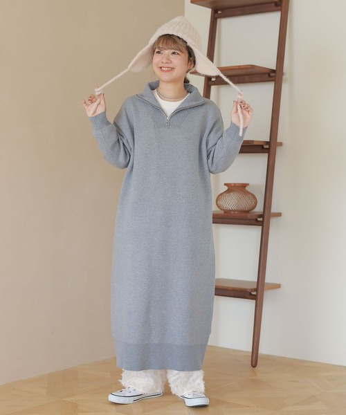 studio CLIP(スタディオクリップ)の「耳当て付きニットワッチ(ニットキャップ/ビーニー・レディース・アイボリー/ブラウン・FREE)」の9枚目の写真