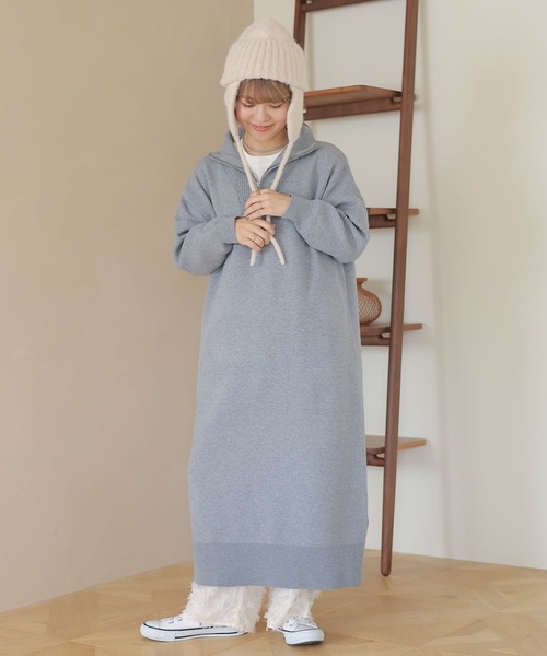 studio CLIP(スタディオクリップ)の「耳当て付きニットワッチ(ニットキャップ/ビーニー・レディース・アイボリー/ブラウン・FREE)」の10枚目の写真