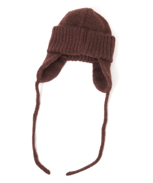 studio CLIP(スタディオクリップ)の「耳当て付きニットワッチ(ニットキャップ/ビーニー・レディース・アイボリー/ブラウン・FREE)」の12枚目の写真