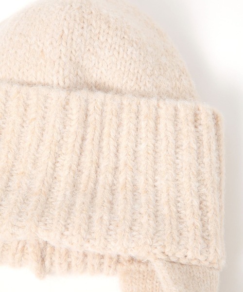 studio CLIP(スタディオクリップ)の「耳当て付きニットワッチ(ニットキャップ/ビーニー・レディース・アイボリー/ブラウン・FREE)」の17枚目の写真