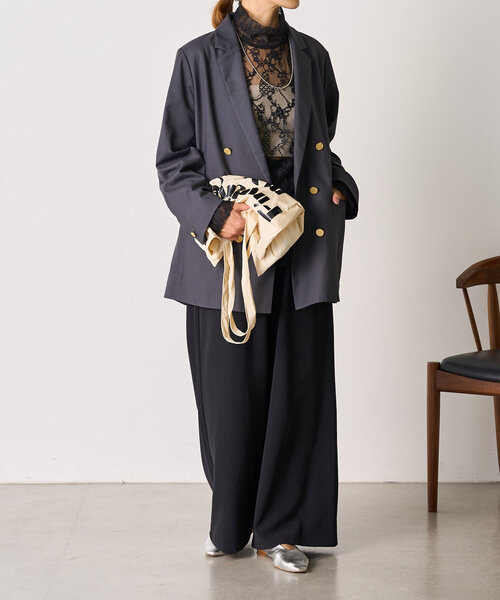 SHENERY（シーナリー）の「ダブルジャケット（テーラードジャケット・レディース・グレー/ネイビー・38/36）」の4枚目の写真