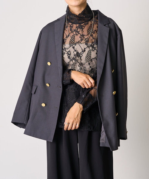 SHENERY（シーナリー）の「ダブルジャケット（テーラードジャケット・レディース・グレー/ネイビー・38/36）」の17枚目の写真