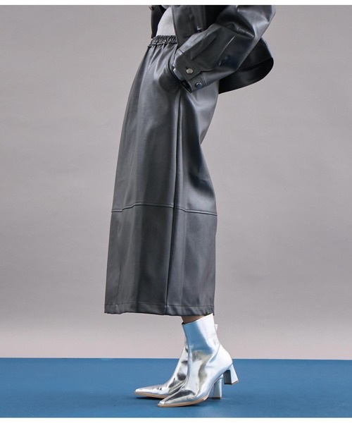 Settimissimo（セッティミッシモ）の「ヴィンテージ加工レザーライクロングスカート（スカート・レディース・ブラウン/ブラック・FREE）」の5枚目の写真