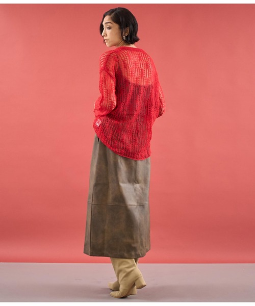 Settimissimo（セッティミッシモ）の「ヴィンテージ加工レザーライクロングスカート（スカート・レディース・ブラウン/ブラック・FREE）」の16枚目の写真