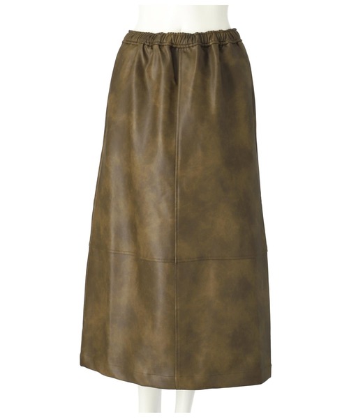 Settimissimo（セッティミッシモ）の「ヴィンテージ加工レザーライクロングスカート（スカート・レディース・ブラウン/ブラック・FREE）」の21枚目の写真
