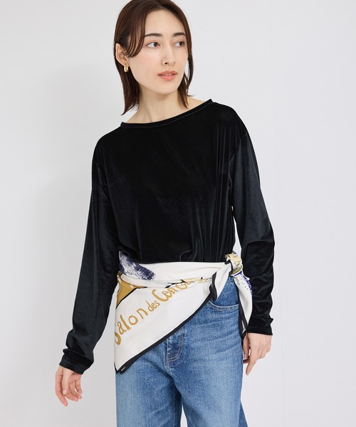 ROPE'（ロペ）の「シアーベロアクルーネックロングスリーブ（Tシャツ/カットソー・レディース・ライトグリーン/ブラック/グレー・FREE）」の10枚目の写真