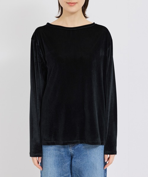 ROPE'（ロペ）の「シアーベロアクルーネックロングスリーブ（Tシャツ/カットソー・レディース・ライトグリーン/ブラック/グレー・FREE）」の21枚目の写真