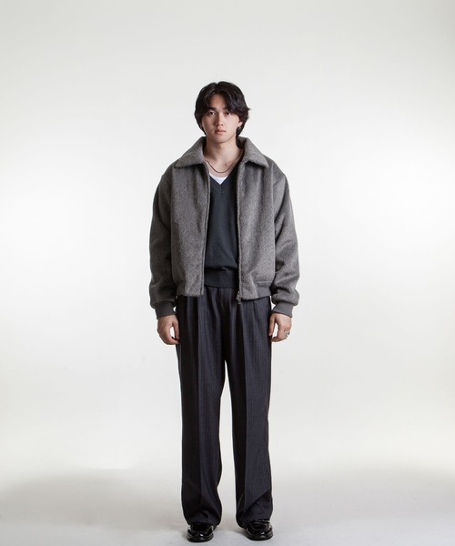 ZIP FIVE -White Line-(ジップファイブホワイトライン)の「【White Line】 リラックスフィット ハイゲージ Vネック ニット(ニット/セーター・メンズ・オフホワイト/ブラック/チャコール・MEDIUM/LARGE/X-LARGE)」の9枚目の写真