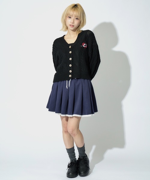 ALLuRing ChaRm（アリュリングチャーム）の「Ruffle Mini Sweat Skirt / フリルミニスウェットスカート インナーパンツ付（スカート・レディース・グレー/ネイビー・FREE）」の20枚目の写真