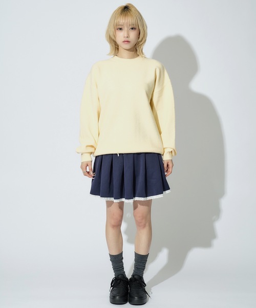 ALLuRing ChaRm（アリュリングチャーム）の「Ruffle Mini Sweat Skirt / フリルミニスウェットスカート インナーパンツ付（スカート・レディース・グレー/ネイビー・FREE）」の17枚目の写真