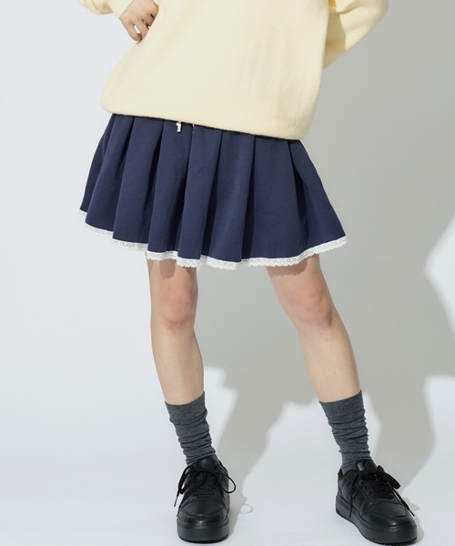 ALLuRing ChaRm（アリュリングチャーム）の「Ruffle Mini Sweat Skirt / フリルミニスウェットスカート インナーパンツ付（スカート・レディース・グレー/ネイビー・FREE）」の16枚目の写真