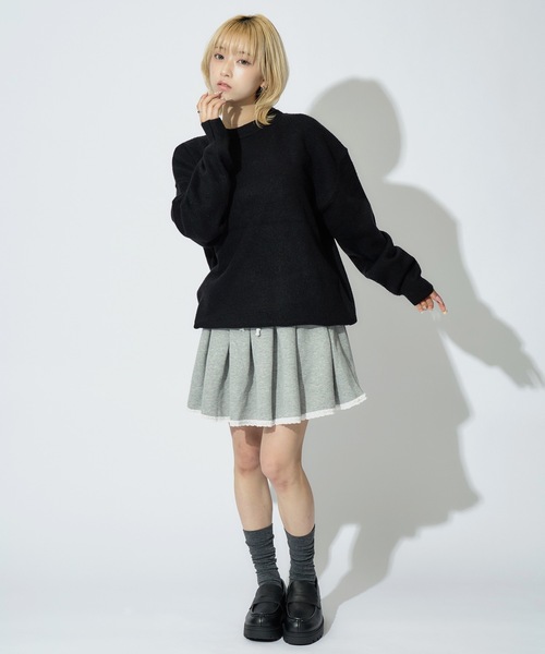 ALLuRing ChaRm（アリュリングチャーム）の「Ruffle Mini Sweat Skirt / フリルミニスウェットスカート インナーパンツ付（スカート・レディース・グレー/ネイビー・FREE）」の12枚目の写真