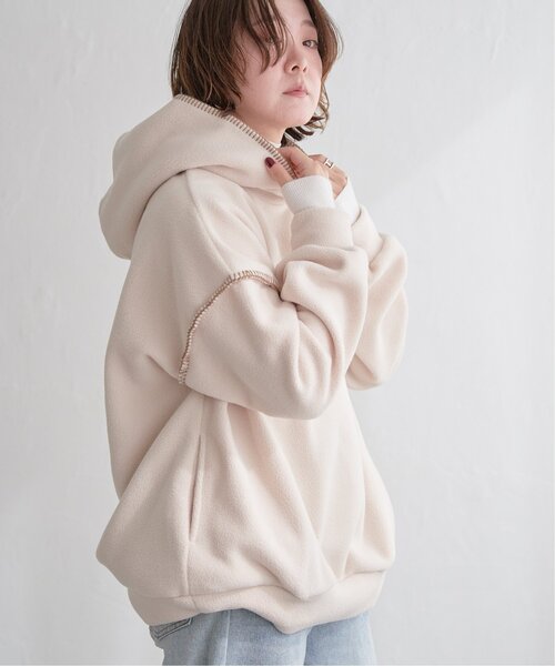 notch.(ノッチ)の「フリースパーカー(パーカー・レディース・オフホワイト/グレー/ブラック・M)」の4枚目の写真