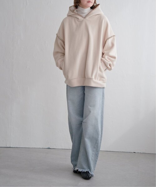 notch.(ノッチ)の「フリースパーカー(パーカー・レディース・オフホワイト/グレー/ブラック・M)」の5枚目の写真