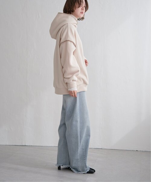 notch.(ノッチ)の「フリースパーカー(パーカー・レディース・オフホワイト/グレー/ブラック・M)」の7枚目の写真