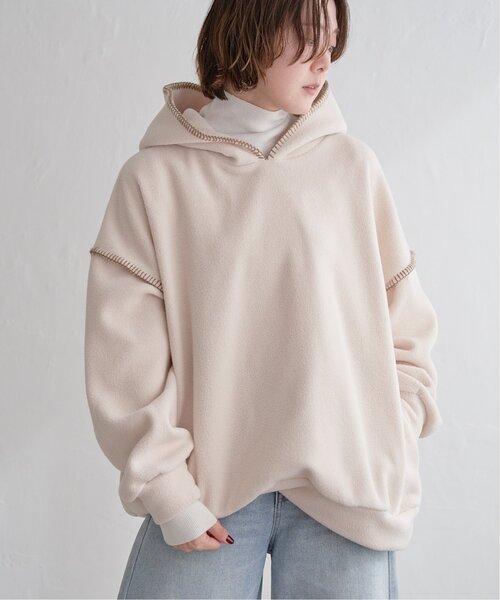 notch.(ノッチ)の「フリースパーカー(パーカー・レディース・オフホワイト/グレー/ブラック・M)」の9枚目の写真