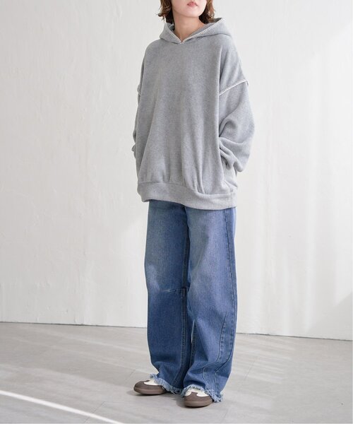 notch.(ノッチ)の「フリースパーカー(パーカー・レディース・オフホワイト/グレー/ブラック・M)」の11枚目の写真