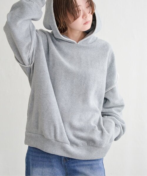 notch.(ノッチ)の「フリースパーカー(パーカー・レディース・オフホワイト/グレー/ブラック・M)」の3枚目の写真