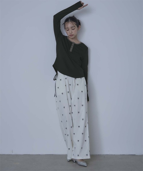 miette(ミエット)の「ヘンリーネックリブトップス(Tシャツ/カットソー・レディース・グレー/ホワイト/ブラック・FREE)」の15枚目の写真