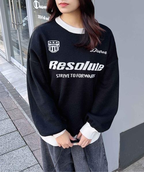 INGNI(イング)の「配色ゲームロゴジャガードニット(ニット/セーター・レディース・ブラック×ホワイト/グレー系その他3/ホワイト×ブラック・M)」の14枚目の写真