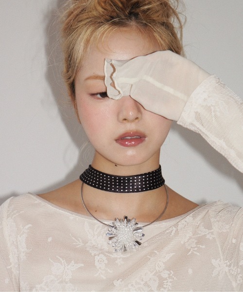 musubore（ムスボレ）の「【 select 】flower charm wire choker / フラワーチョーカー（チョーカー・レディース・シルバー・FREE）」の19枚目の写真