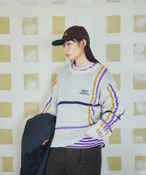 common gull products.（コモンガルプロダクツ）の「ふところのチェックニット（ニット/セーター・レディース・ブラック系/ホワイト系/ブラウン系・MEDIUM/LARGE）」の8枚目の写真