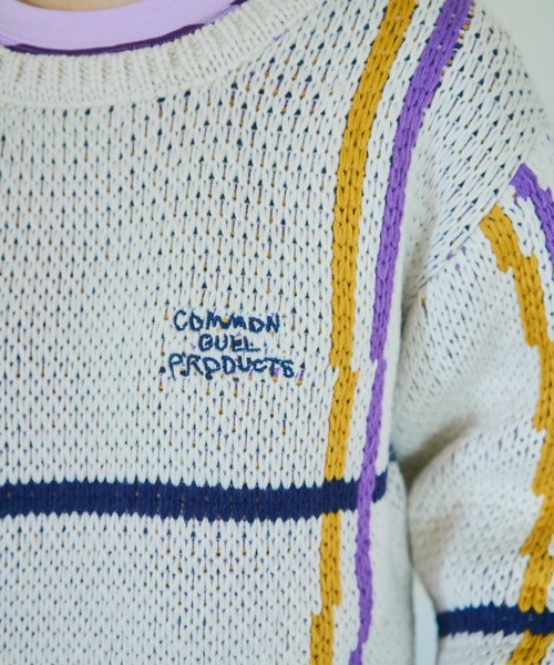 common gull products.（コモンガルプロダクツ）の「ふところのチェックニット（ニット/セーター・レディース・ブラック系/ホワイト系/ブラウン系・MEDIUM/LARGE）」の10枚目の写真