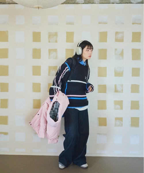 common gull products.（コモンガルプロダクツ）の「ふところのチェックニット（ニット/セーター・レディース・ブラック系/ホワイト系/ブラウン系・MEDIUM/LARGE）」の16枚目の写真