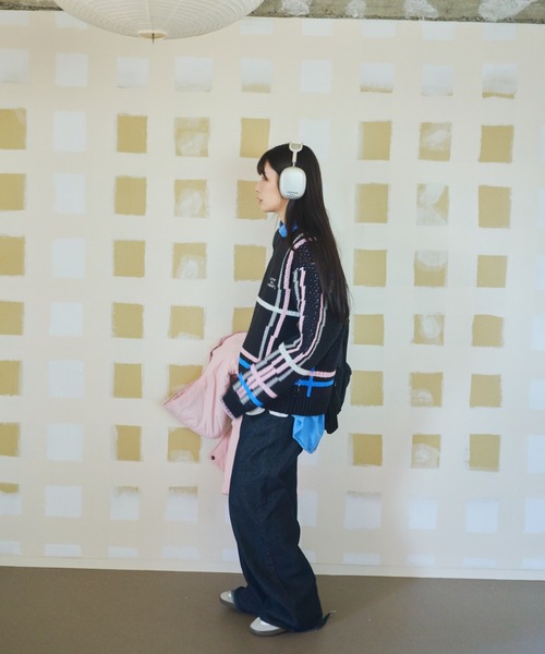 common gull products.（コモンガルプロダクツ）の「ふところのチェックニット（ニット/セーター・レディース・ブラック系/ホワイト系/ブラウン系・MEDIUM/LARGE）」の18枚目の写真