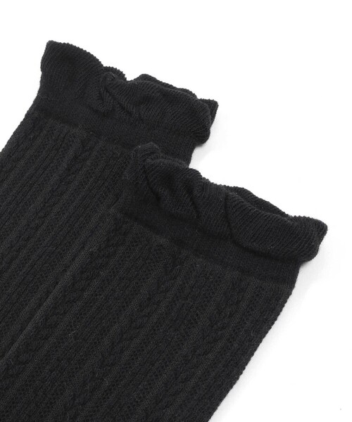 BeBe Petits Pois Vert（ベベプチポワヴェール）の「【店舗限定】フリルニーハイソックス(15~24cm)（ソックス/靴下・キッズ・グレー/ブラック・21.0cm/19.0cm/24.0cm/17.0cm）」の11枚目の写真