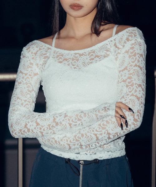 Subciety(サブサエティ)の「Paisley lace top【WOMEN】(Tシャツ/カットソー・レディース・ブラック/ホワイト・FREE)」の13枚目の写真