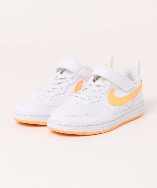 NIKE ナイキ 17-22(H)COURT BOROUGH LOW (PS) コート ボロー LOW リクラフト PS KDV5457 119WHT/PCHCRM（スニーカー）｜NIKE（ナイキ）