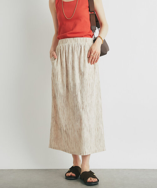 un dix cors（アンディコール）の「ストレッチリブプリントスカート（スカート・レディース・アイボリー/ブラック・FREE）」の3枚目の写真