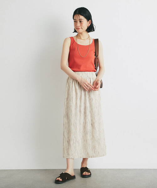 un dix cors（アンディコール）の「ストレッチリブプリントスカート（スカート・レディース・アイボリー/ブラック・FREE）」の8枚目の写真