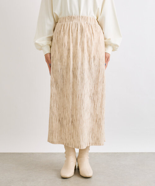 un dix cors（アンディコール）の「ストレッチリブプリントスカート（スカート・レディース・アイボリー/ブラック・FREE）」の12枚目の写真