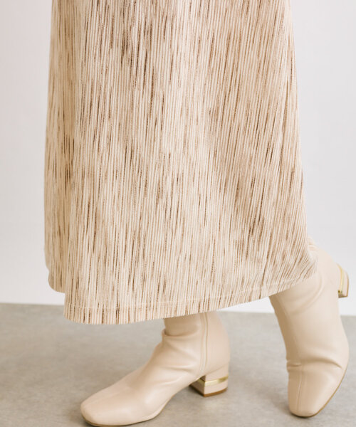 un dix cors（アンディコール）の「ストレッチリブプリントスカート（スカート・レディース・アイボリー/ブラック・FREE）」の16枚目の写真