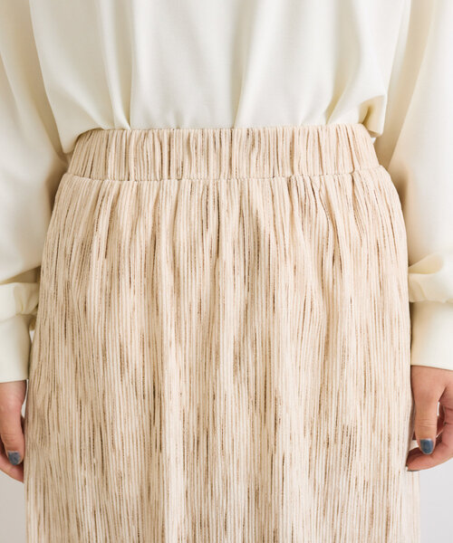 un dix cors（アンディコール）の「ストレッチリブプリントスカート（スカート・レディース・アイボリー/ブラック・FREE）」の18枚目の写真