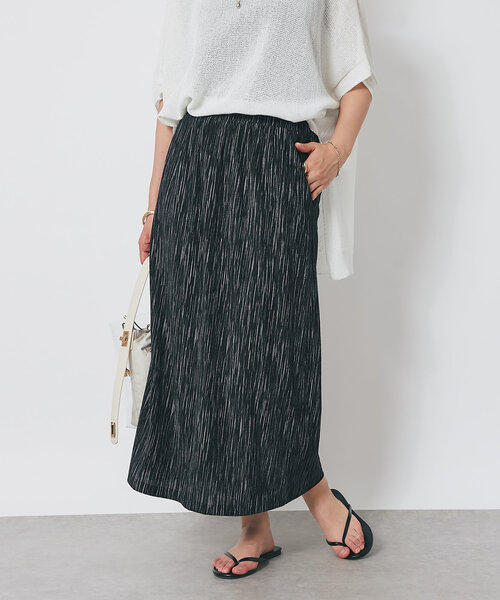 un dix cors（アンディコール）の「ストレッチリブプリントスカート（スカート・レディース・アイボリー/ブラック・FREE）」の20枚目の写真