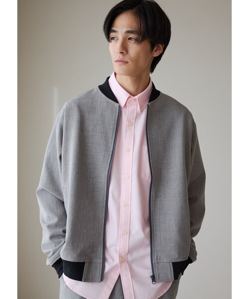 THE SHOP TK （ザ ショップ ティーケー ）の「◆【CAVIAN/キャビアン】リサイクルシャークスキンジップブルゾン セットアップ可（ブルゾン・メンズ・チャコールグレー/ネイビー/ライトグレー・04/03/02）」の2枚目の写真