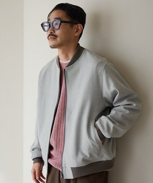 THE SHOP TK （ザ ショップ ティーケー ）の「◆【CAVIAN/キャビアン】リサイクルシャークスキンジップブルゾン セットアップ可（ブルゾン・メンズ・チャコールグレー/ネイビー/ライトグレー・04/03/02）」の3枚目の写真