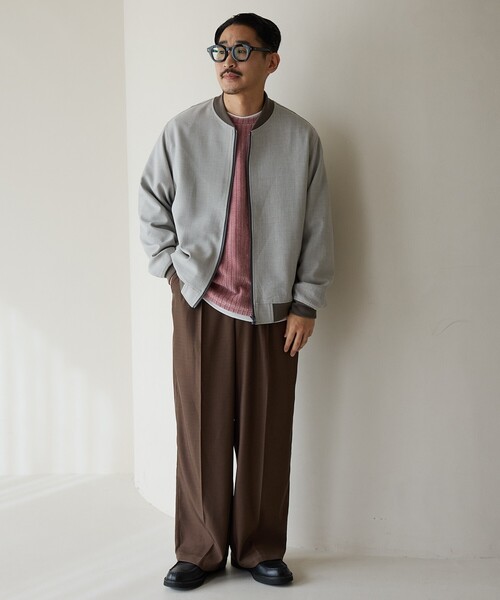 THE SHOP TK （ザ ショップ ティーケー ）の「◆【CAVIAN/キャビアン】リサイクルシャークスキンジップブルゾン セットアップ可（ブルゾン・メンズ・チャコールグレー/ネイビー/ライトグレー・04/03/02）」の4枚目の写真