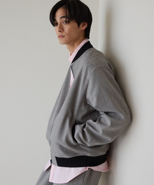 THE SHOP TK （ザ ショップ ティーケー ）の「◆【CAVIAN/キャビアン】リサイクルシャークスキンジップブルゾン セットアップ可（ブルゾン・メンズ・チャコールグレー/ネイビー/ライトグレー・04/03/02）」の5枚目の写真