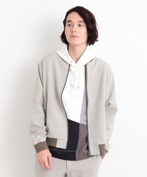 THE SHOP TK （ザ ショップ ティーケー ）の「◆【CAVIAN/キャビアン】リサイクルシャークスキンジップブルゾン セットアップ可（ブルゾン・メンズ・チャコールグレー/ネイビー/ライトグレー・04/03/02）」の8枚目の写真