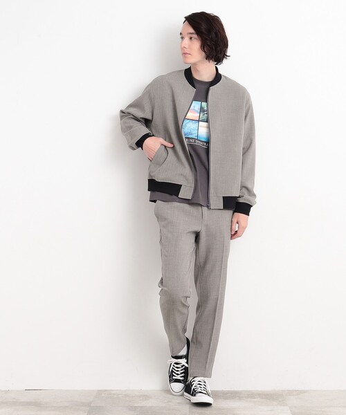 THE SHOP TK （ザ ショップ ティーケー ）の「◆【CAVIAN/キャビアン】リサイクルシャークスキンジップブルゾン セットアップ可（ブルゾン・メンズ・チャコールグレー/ネイビー/ライトグレー・04/03/02）」の16枚目の写真