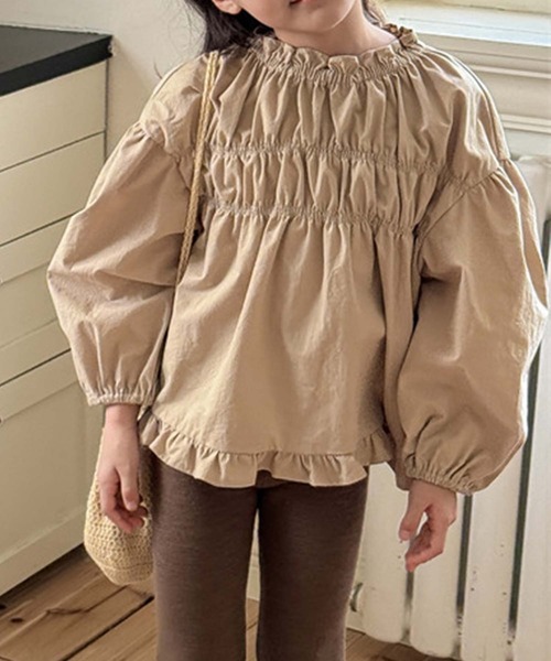 aimoha(アイモハ)の「【aimoha-KIDS-】ブラウス(シャツ/ブラウス・キッズ・ダークグレー/ベージュ・80/90/100/110/120/130)」の16枚目の写真