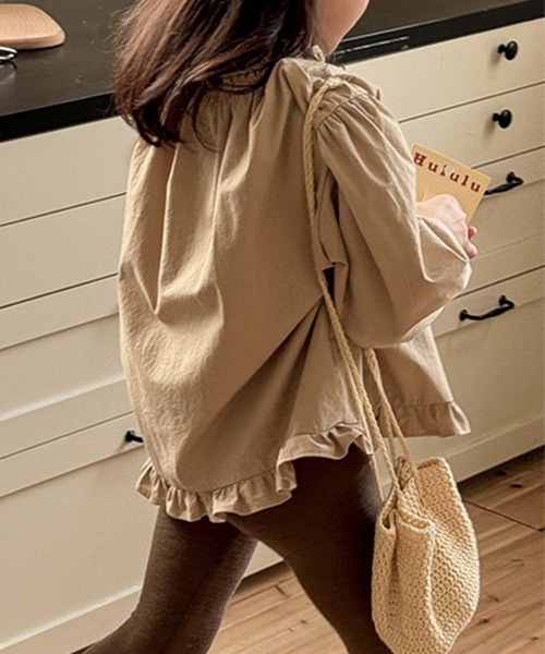 aimoha(アイモハ)の「【aimoha-KIDS-】ブラウス(シャツ/ブラウス・キッズ・ダークグレー/ベージュ・80/90/100/110/120/130)」の13枚目の写真